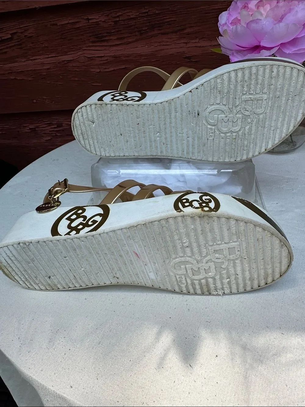 BCBGirls Metallic Gold  Sandals - Picture 9 of 9